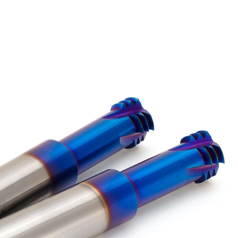 HRC68 Grade draadend einde molensnijder Metrische ISO Drie tanden Voor CNC-bewerking