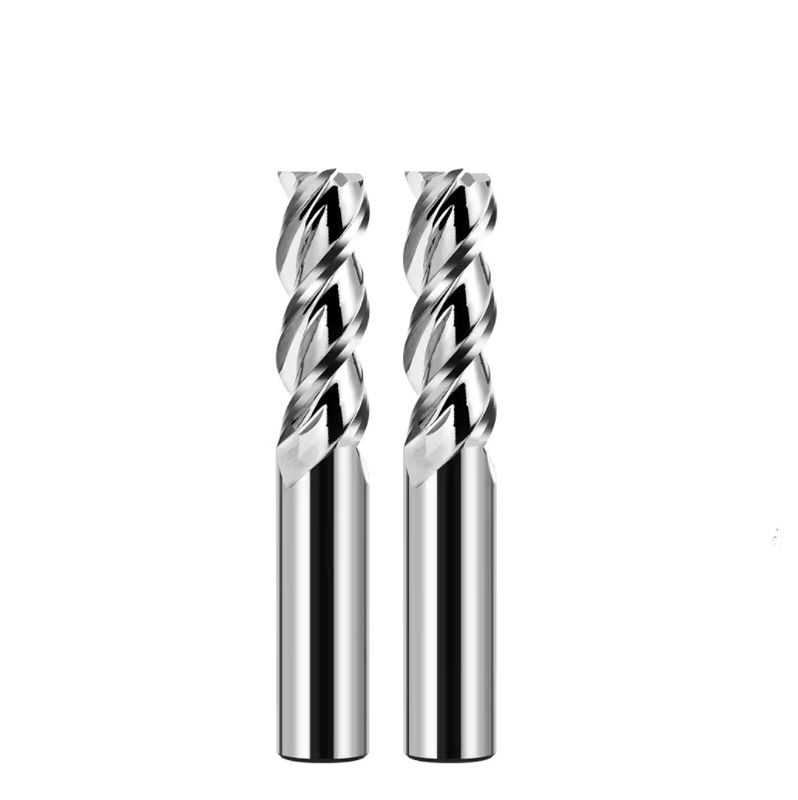 3 fluitjes Flat End Mill Cutter Spiegelpolijst Onbekleed Voor het bewerken van aluminium