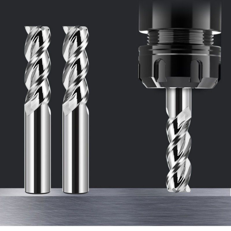 3 fluitjes Flat End Mill Cutter Spiegelpolijst Onbekleed Voor het bewerken van aluminium